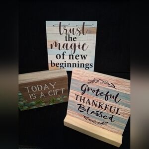 Inspirational Wooden Sign Set